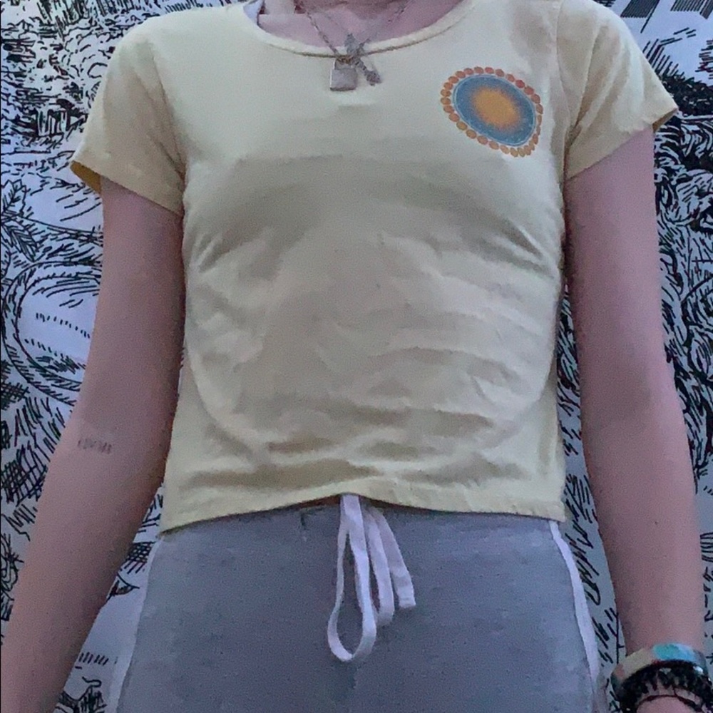 yellow crop top